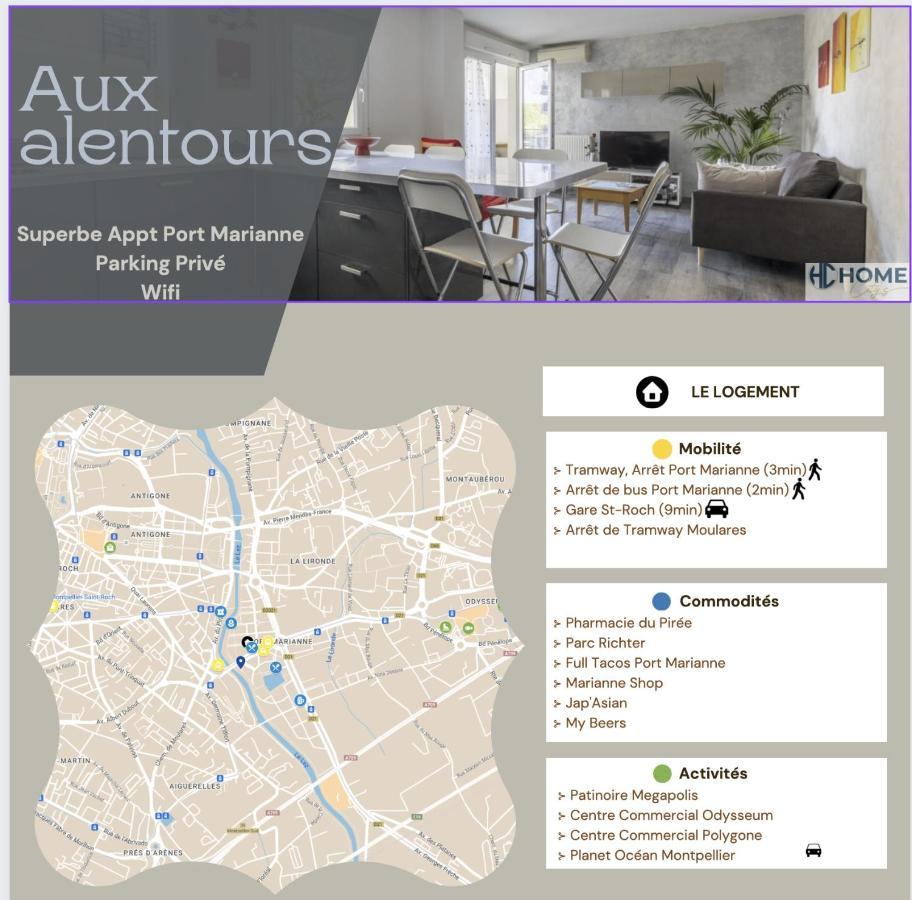 Ferienwohnung Superbe Appt Port Marianne, Parking Prive, 4 Personnes Montpellier Exterior foto